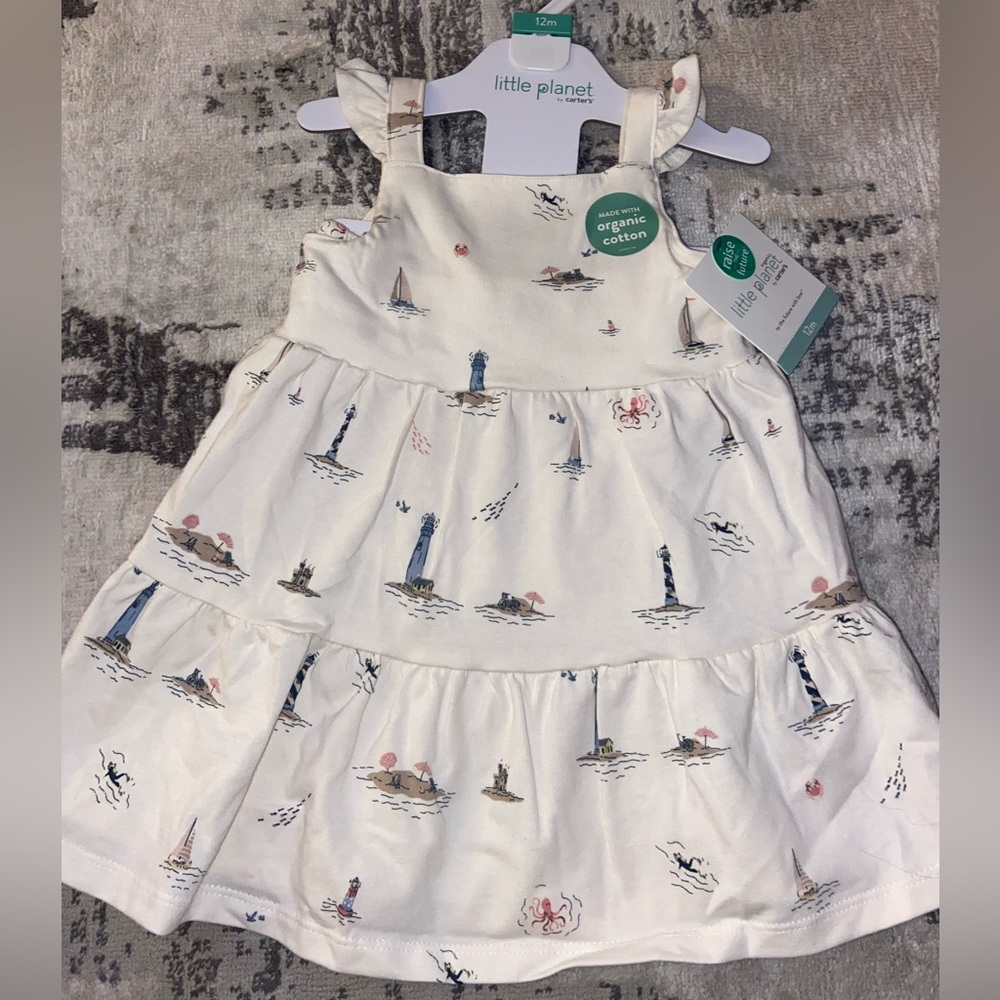 NWT Little Planet by Carter’s ocean themed Dress - size 12M